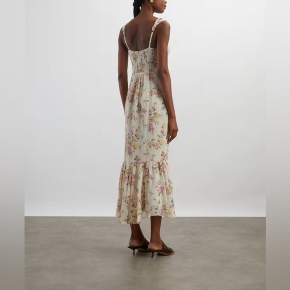 NEW Reformation Iris’s Floral Trumpet Dress Posy Floral Size 8 - Picture 10 of 14